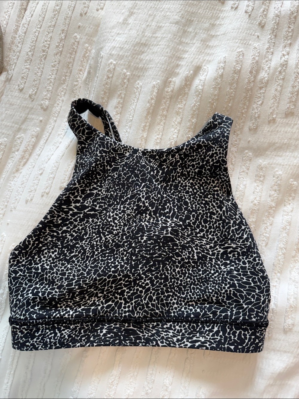 lululemon athletica Black and White High Neck Sports Bra